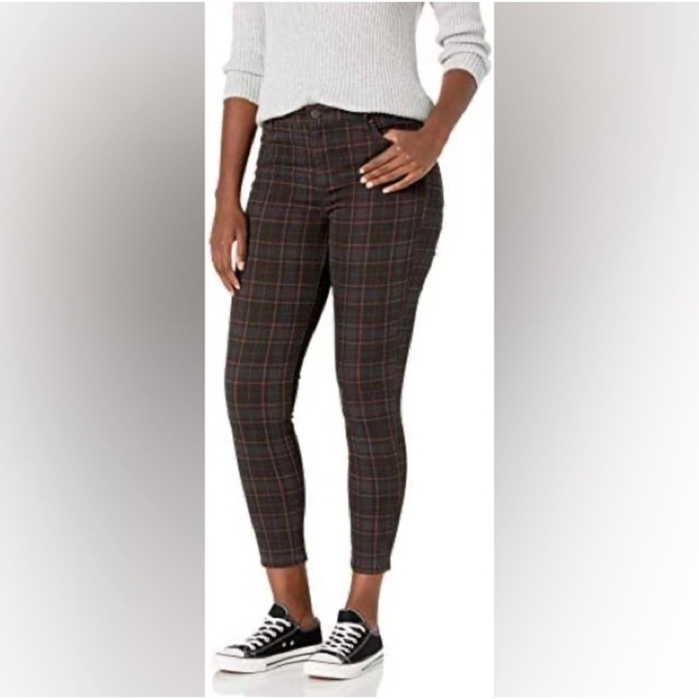 Ella Moss‎ Suri Plaid Hi Rise Women's Skinny Denim Jeans NWT Mauve Wine Size 30